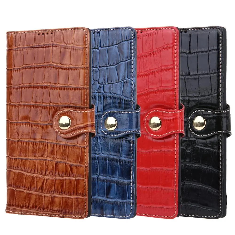 

Crocodile Leather Wallet Case for Samsung Note 10 + with Kickstand Cash Card Pockets