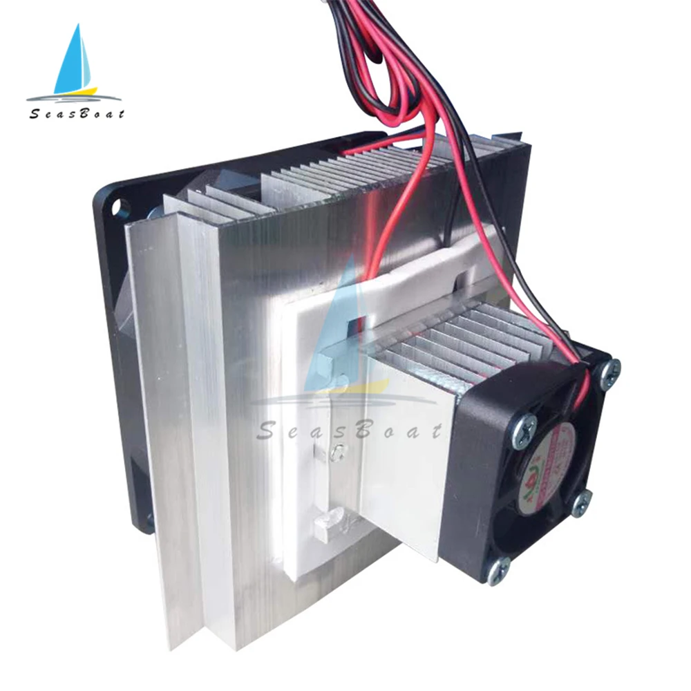 DC 12V 60W Thermoelectric Peltier Refrigeration Cooler Semiconductor Air Conditioner Cooling System DIY Kit with Fan