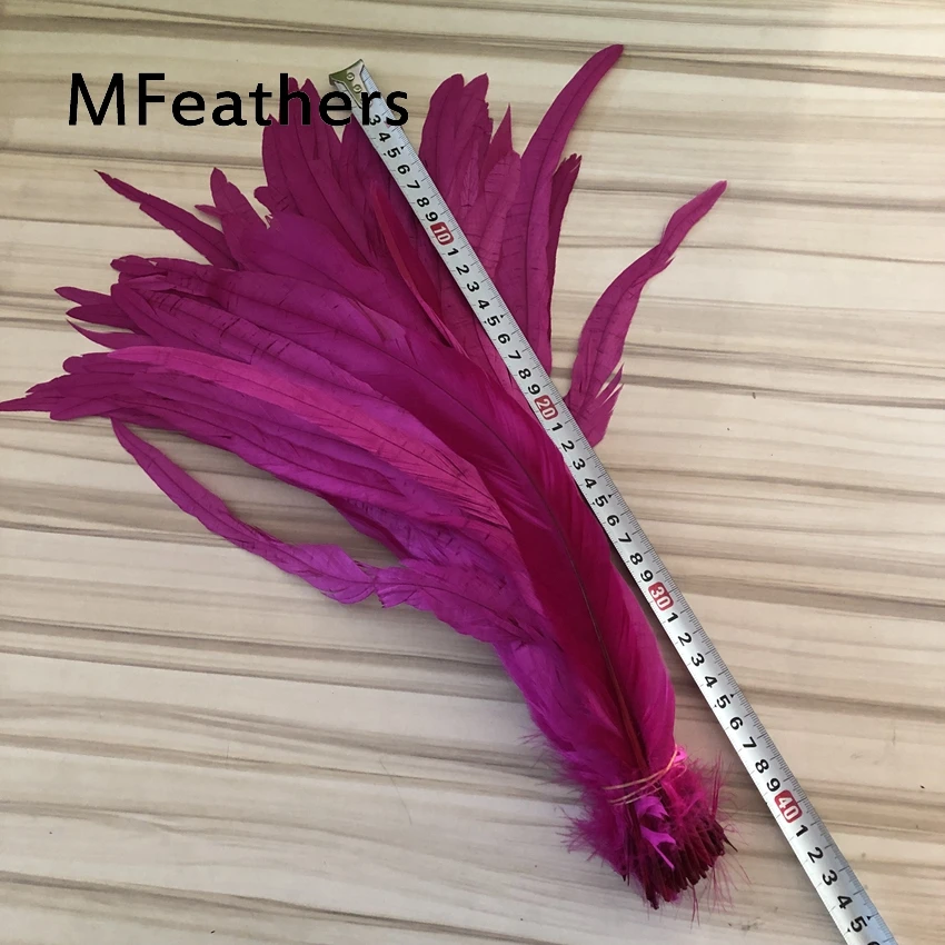 100Pcs Quality hot pink Colored 14-16inch 35-40cm Rooster Tail Feathers For Halloween Carnival Costume Mask 23 Colours Available