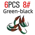 6PCS Green Size 8