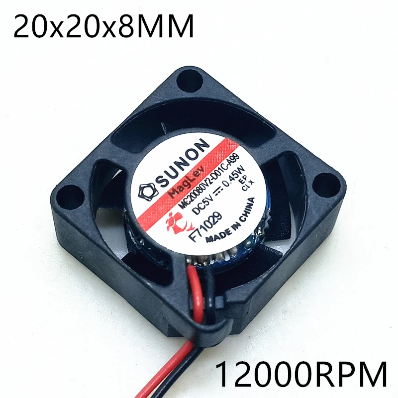 SU非ミニ超薄型ラップトップ用ファン,5v, 0.45w, 2cm, 20x20x8mm, 12000rpm, 2線,新しい2008