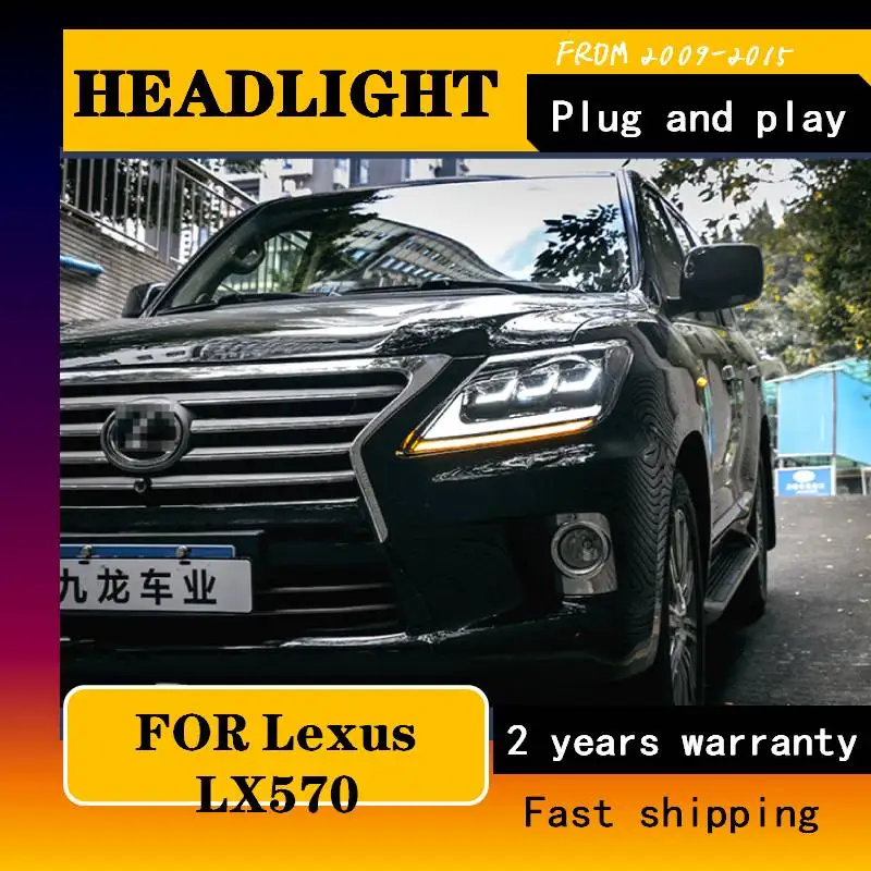 For Lexus LX570 LX470 LX460 LX430 2008-2015 ALL LED Head Lamps DRL Headlight Dynamic Turn Signal Lights Auto Accessories