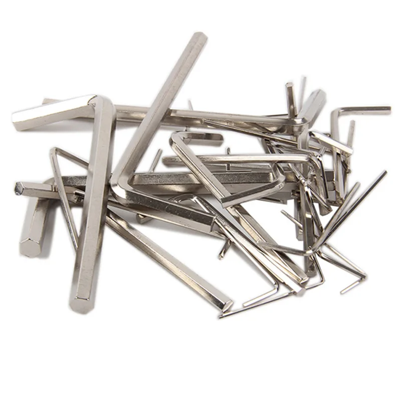 6 pz 1.5/2/2.5/3/4/5mm chiave a forma di L metrica brugola nichelatura chiavi esagonali Set chiave esagonale a braccio lungo