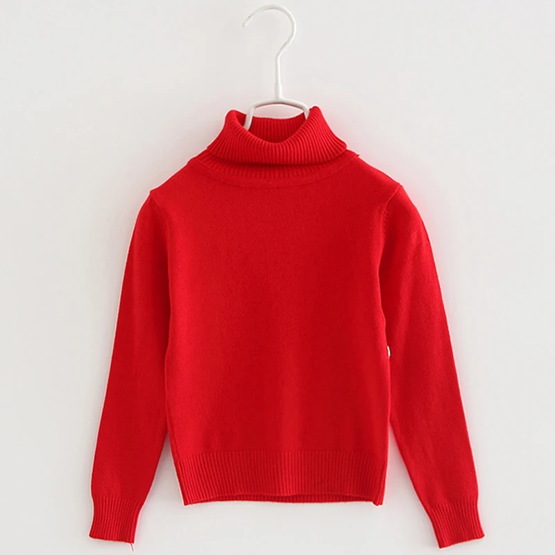 New Sweaters Baby Boys Girls Kids Turtleneck Sweaters Kids Autumn Clothes Winter Knitted Bottoming Boys Sweaters Vetement Enfant