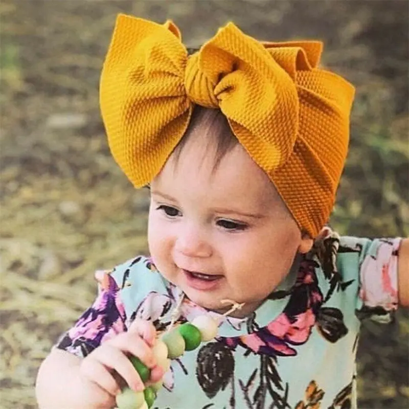 Baby Accessories Boys Baby Girl Solid Bow Hairband Kids Headband Toddler Stretch Turban Girls Knot Head Wrap Kids Props Gifts