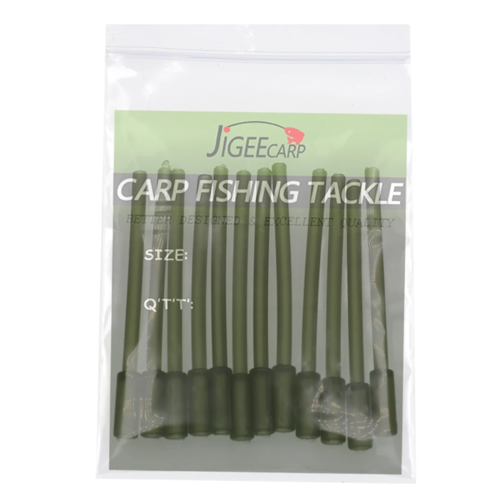 JIGEECARP 12PCS Carp Fishing Inline Weight Insert Cone Tube Soft & Hard Inline Rubber Sleeve Terminal Fish Accessories