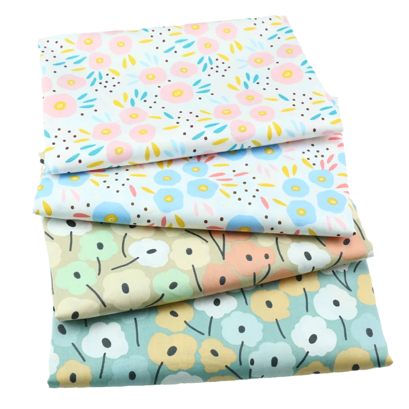 160x50cm Small Floral Twill Cotton Sewing Fabric, Making Girl's Princess Dress Clothing Cloth