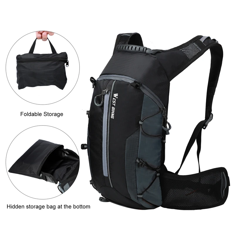 WEST BIKING Cycling Backpack Hydration Outdoor Sport Climbing Pouch 10L/16L Bicycle Bike Bags Water Bag Jogging Running Rucksack