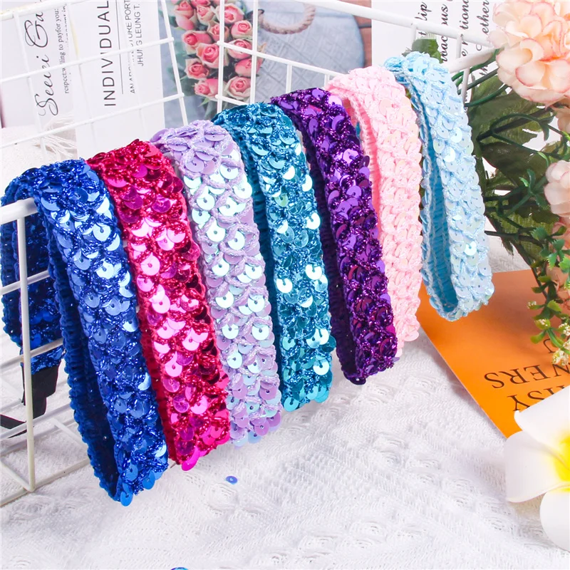 Candygirl Women Glitter Shiny paillettes Headband Cute Colors Shine Hairbands For Girls Family Party copricapo accessori per capelli