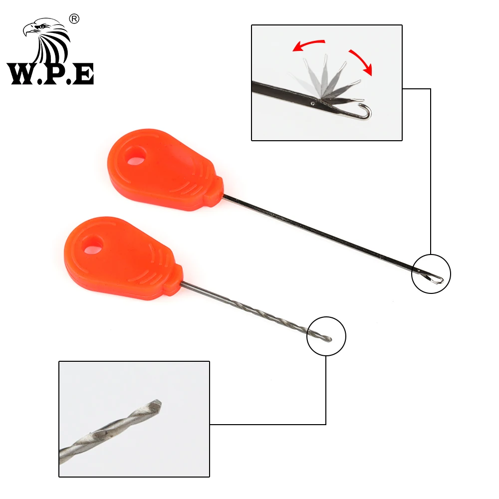 W.P.E ปลาคาร์พตกปลาสแตนเลส Boilie 1ชุด/6 Pcs เข็มกรรไกรชุด Baiting เจาะเข็มเครื่องมืออุปกรณ์เสริม