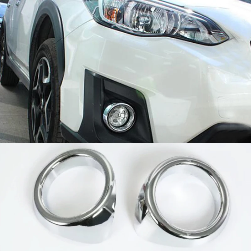 Car styling For Subaru XV Crosstrek 2017 2018 2019 ABS Chrome Front Fog Light Cover Trims Bezel Head Fog Lamp Moulding