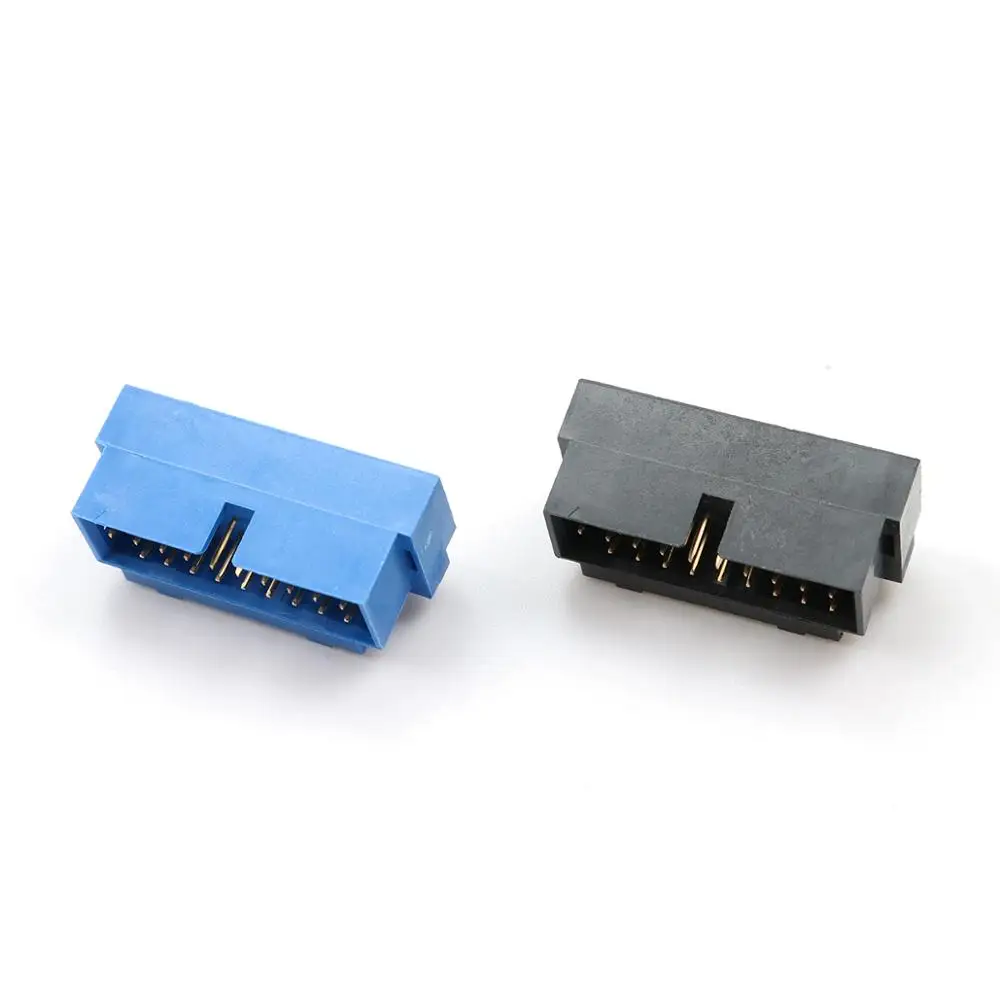 YuXi USB 3.0 19P 19 20 pin USB3.0 20P male connector 90 degree mainboard chassis front seat expansion DIY connector