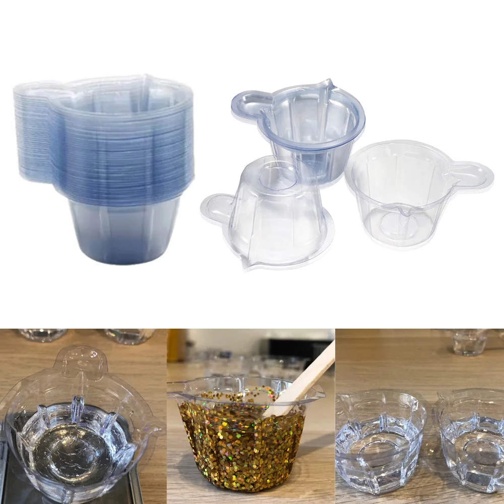 20-150Pcs 40ML Plastic Disposable Cups Dispenser Silicone Resin Mold Kit for DIY UV Epoxy Resin Jewelry Making Tools Accessories