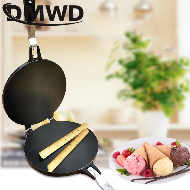 DMWD Egg Roll Baking Pan Crispy Eggs Omelet Mold Ice Cream Cone Maker Parts Baking Pan For Waffle Cake Bakeware Baking Tools