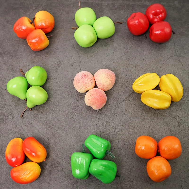 10 Pcs Artificial Fruit Plastic Simulation Fake Small Simulation Foam Mini Vegetables Party Kitchen Wedding Christmas Decoration