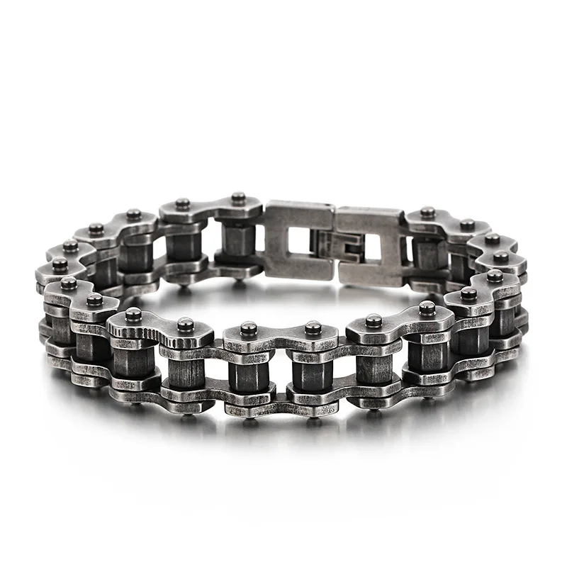 Bracelet de moto pour hommes, bijoux en acier titane, rétro, punk, mode, vélo