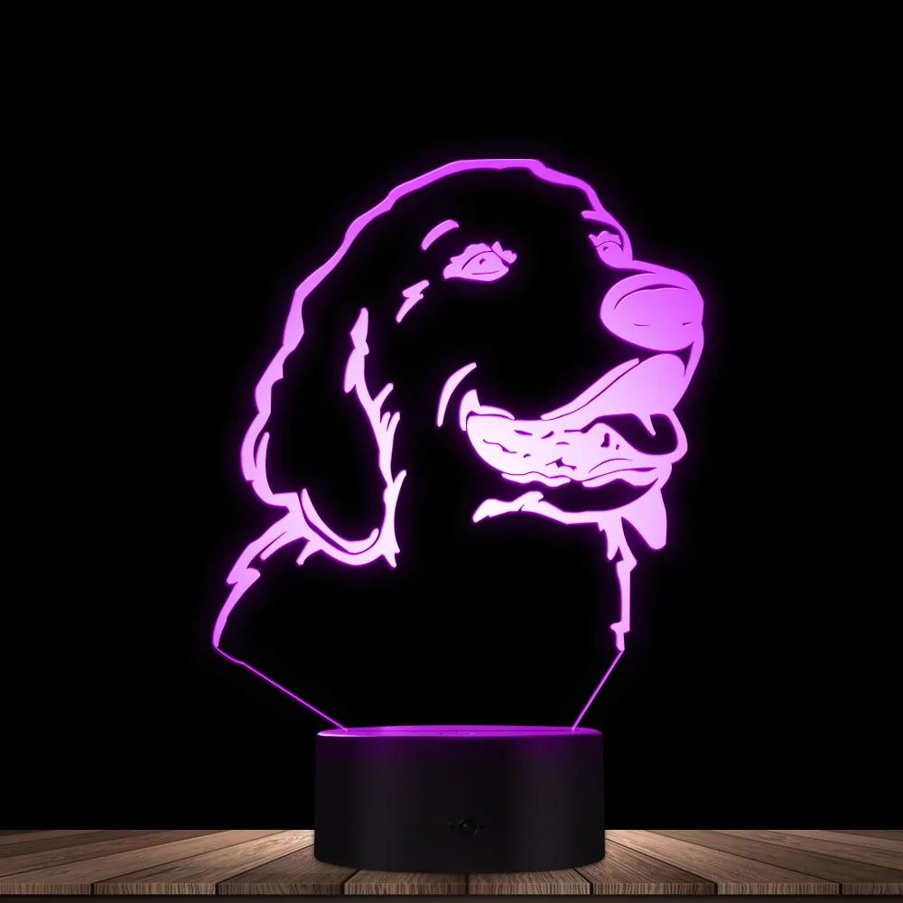 3D Golden Retriever Dog Shape Modern Design Customize Name LED Night Light Pet Desk Decor Lamp Puppy Sleepy Light Dog Lover Gift