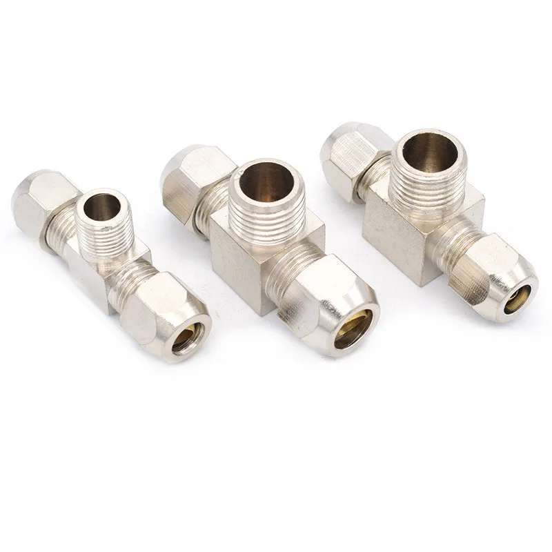 Pneumatic fittings Brass T Type 6 8 10mm OD Tube 1/8