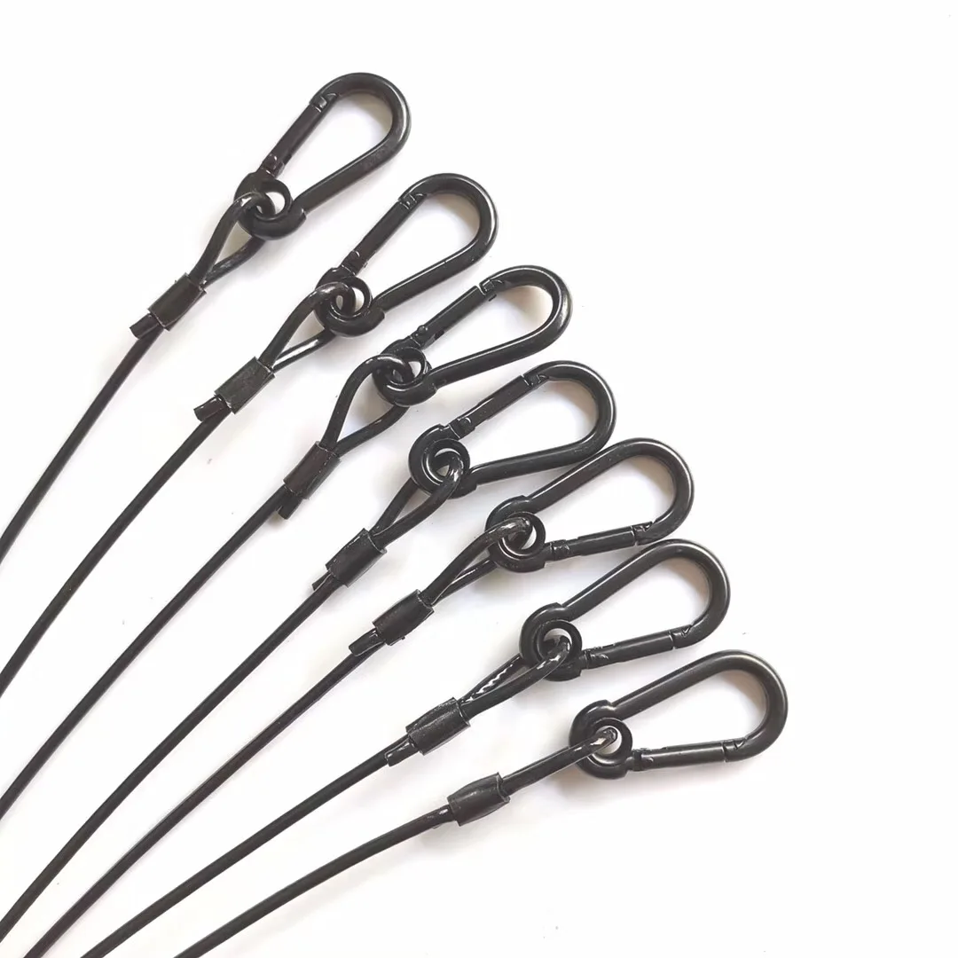 10pcs/Lot BLACK Stainless Steel Safety Wire Ropes Stage DJ Lighting Par Lamp Security Cables