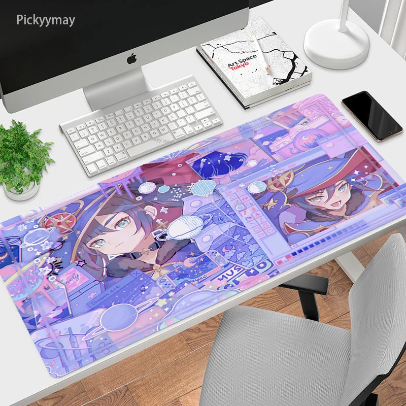 XXL Mouse Pad Genshin Impact Gamer Desk Mats Non-Slip Rubber Keyboard Mat Big Gaming Mousepad Kawaii Girl Anime Deskpads 900x400