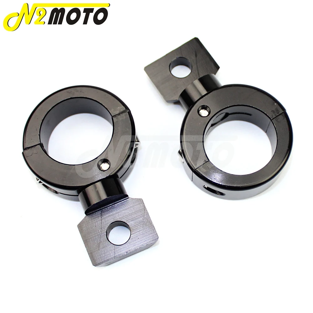 Black Motorcycle Fog Light Holder 1