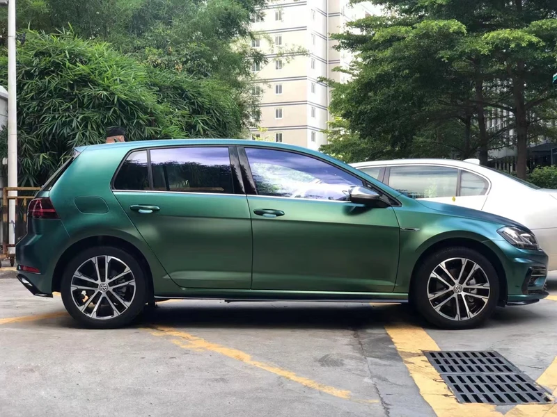 

Sparkle Chameleon Green Gold Matte Metallic Vinyl Film Car Wrap Roll Air Free Bubble DIY Full Car Wrapping Decal