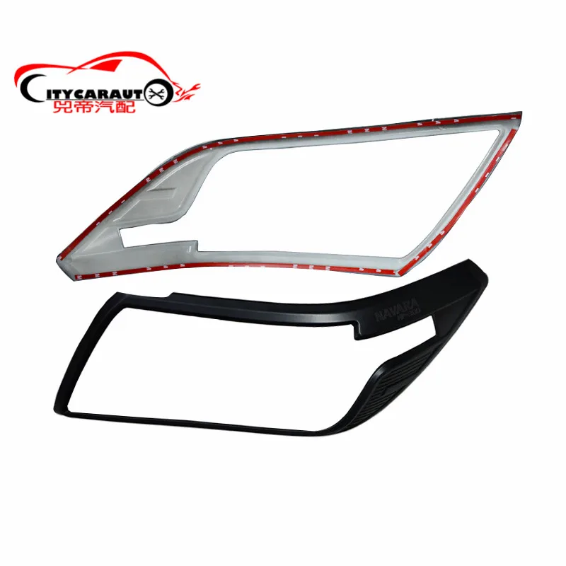citycarauto np300 front head lamp hoods head lights cover car styling accessories fit for  NAVARA NP300 2014-2017 car