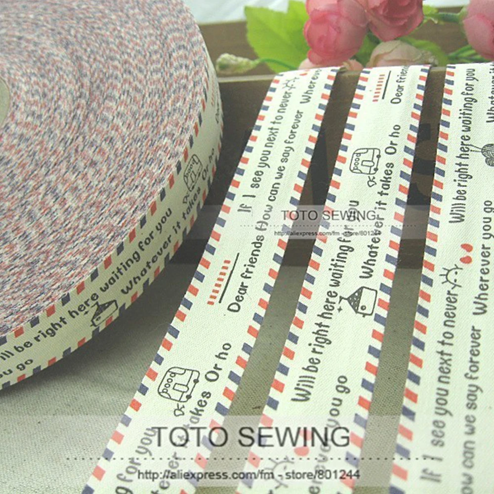 Min.order is (mix order) Zakka Cotton Sewing Label 2CM Warm Words About Friendship Pattern Sewing Clothing Bags Handmade Carfts