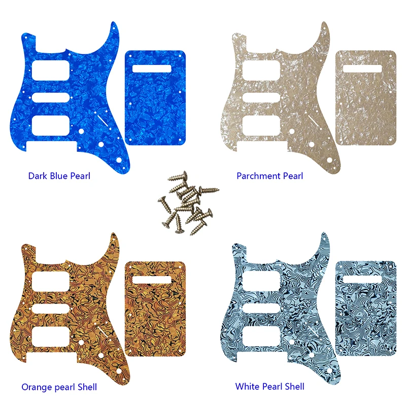 Guitar Pickguard - For US 11 Screw Holes Strat With Floyd Rose Tremolo Bridge Single HSH Scratch Plate & Back Plate