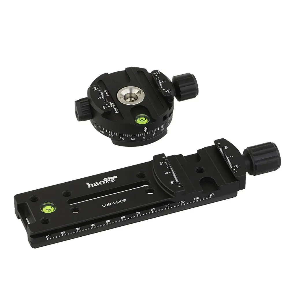 Haoge-braçadeira panorâmica para trilho, acabamento em forma de cauda de andorinha dupla, 140mm, pinça, encaixe para macro, zoom