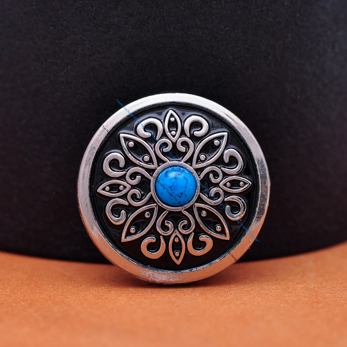 

1" Silver Turquoise Bead Punk Gothic Celtic Flower Pattern Leathercraft Western Headstall Saddle Bridle Conchos Screw Back