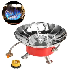 Lixada Windproof Piezo Ignition Gas Stove Outdoor Cooking Gas Burner with Extended Pipe for Camping Picnic BBQ Camping Equipment