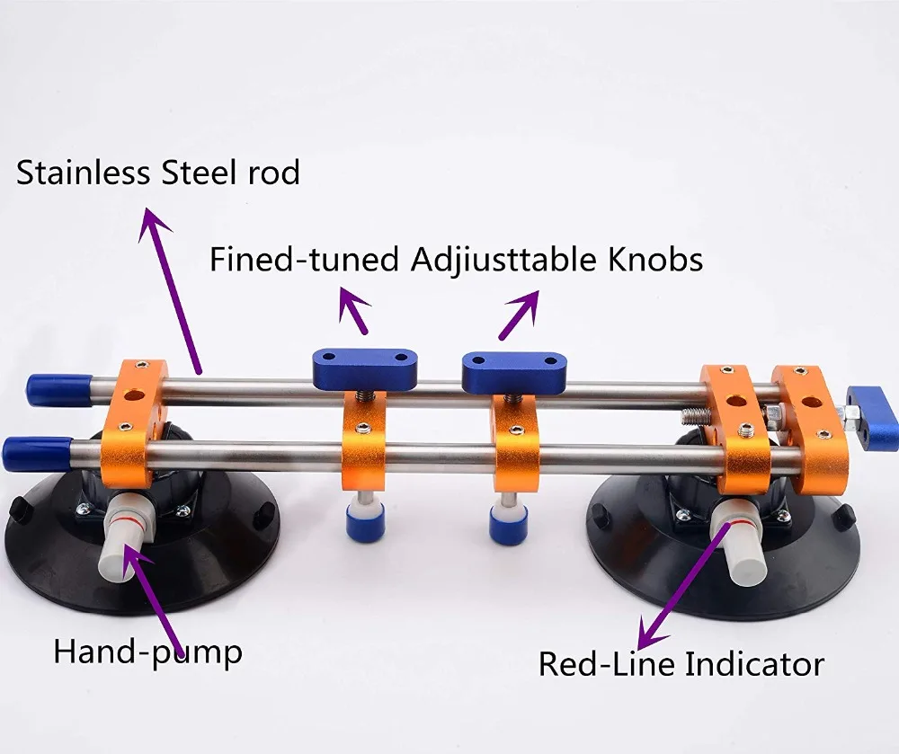 seamless Stone Seam Setter Manual Rubber Vacuum leveling Setter for joint with 6" Suction Cups