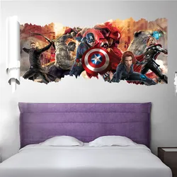 3D vivid Avengers wall stickers  living room bedroom wall decoration  Marvel movie poster wall stickers for kids rooms