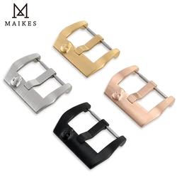 MAIKES Stainless Steel Watch Buckle 16mm 18mm 20mm 22mm 24mm Silver Black Rose Gold Watch Clasp For Leather Watch Band