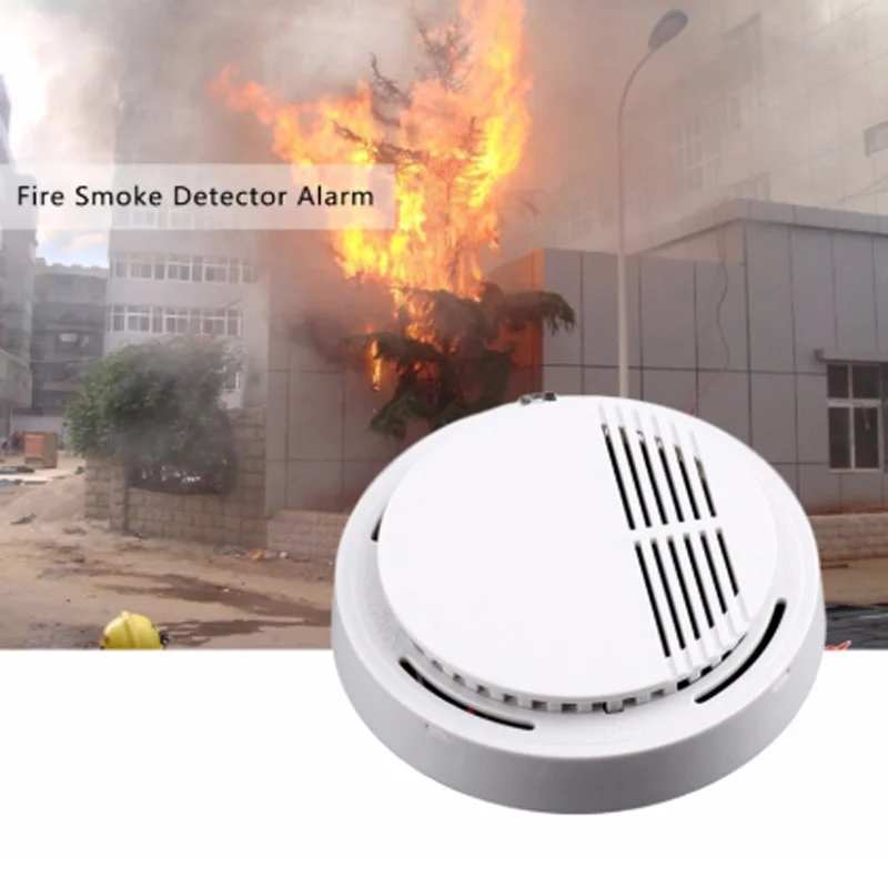 85dB Fire Smoke Sensor Detector Monitoring Independent Alarm Home Security System Cordless Home Guard Office Building Restaurant