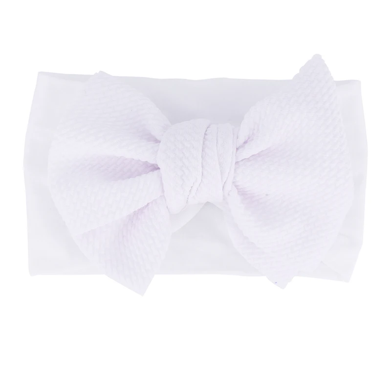 2020 Accessories Infant Baby Girl Boy Cute Bow Headband Newborn Solid Headwear Headdress Nylon Elastic Hair Band Gifts Props