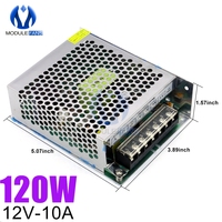 AC To DC 12V Switching Power Supply S-120-12 Metal Shield 10A/120W LED Security Monitoring Voltage Regulator Stabilizer