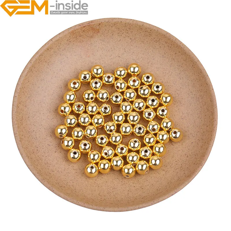 100Pcs 2.5mm 4mm 5mm 6mm 7mm 8mm 9mm 10mm Hypoallergenic Polished Smooth 14K Yellow Gold Filled Spacer Beads for Jewelry Making