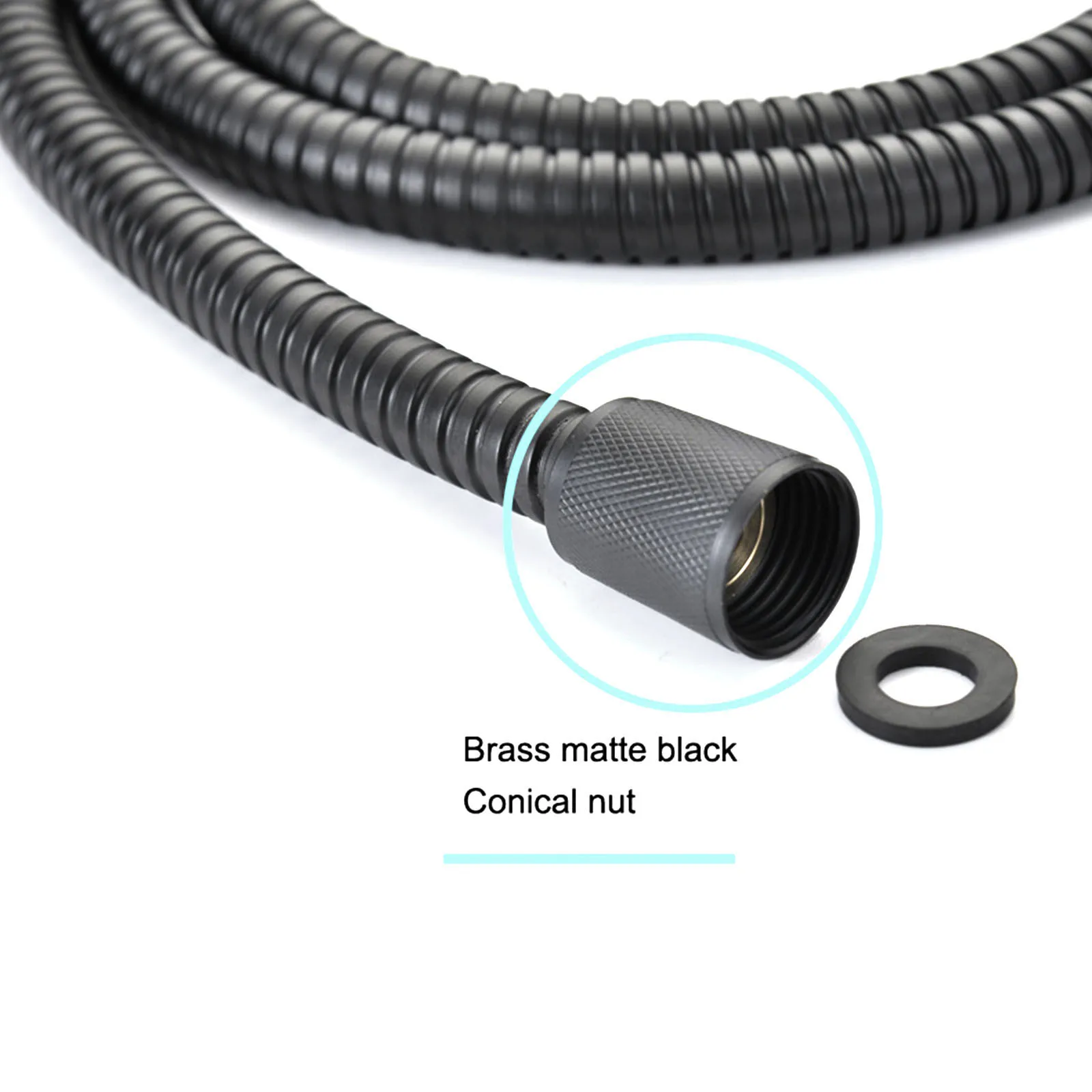 1x304 tubi doccia in acciaio inossidabile 1.5m tubi idraulici cromo G1/2 pollici bagno soffione doccia tubo nero spedizione gratuita