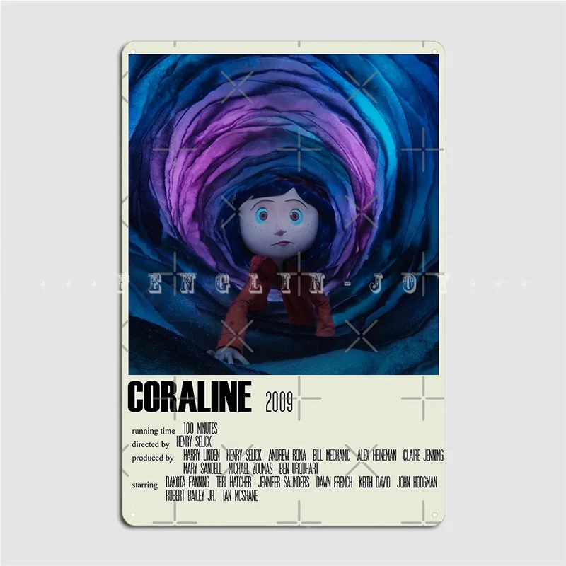 Coraline Alternative Art Movie Metal Sign Painting Décor Decoration Cinema Kitchen Kitchen Tin Sign Posters