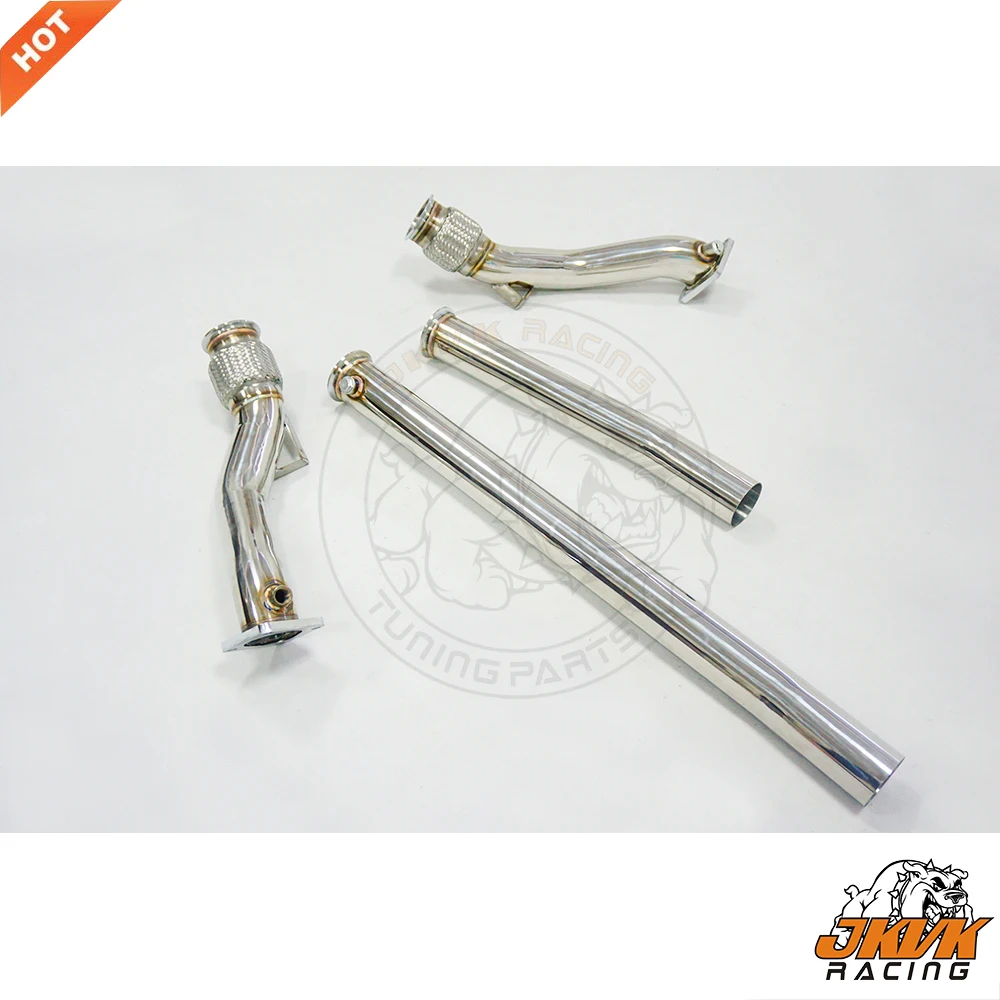 JKVK RACING Brand New 3.0'' Stainless Steel Decat Exhaust Downpipe For S4 RS4 B5 2.7T 2000-2002 Downpipe