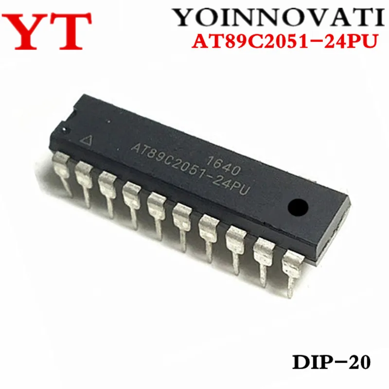 20PCS AT89C2051-24PU AT89C2051 MCU 8BIT 2KB FLASH DIP-20.