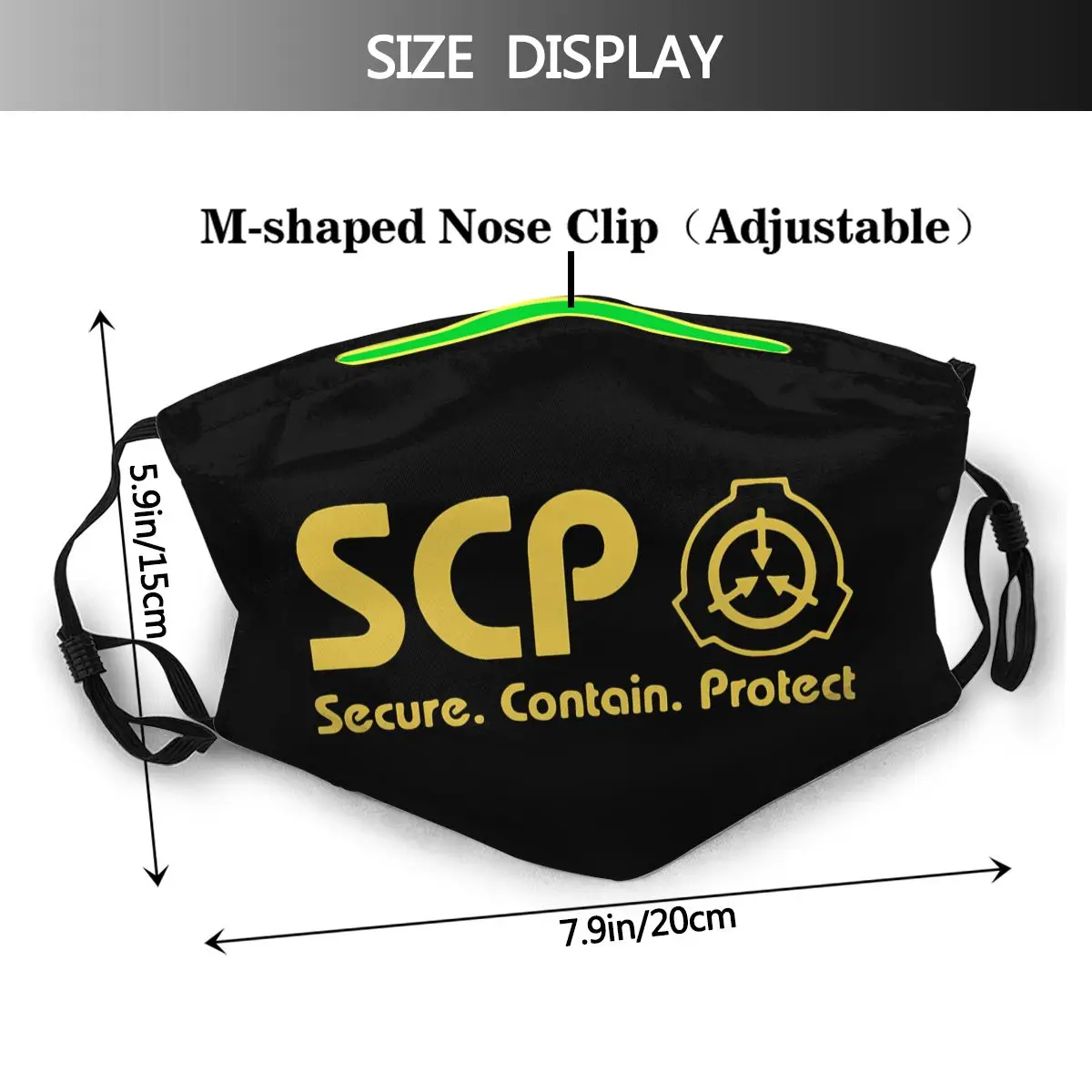 SCP Foundation Fiktiven Organisation Mund Maske Goldenen Mascarilla Wasbaar Spezielle Neue Design Mit PM 2,5 Filter