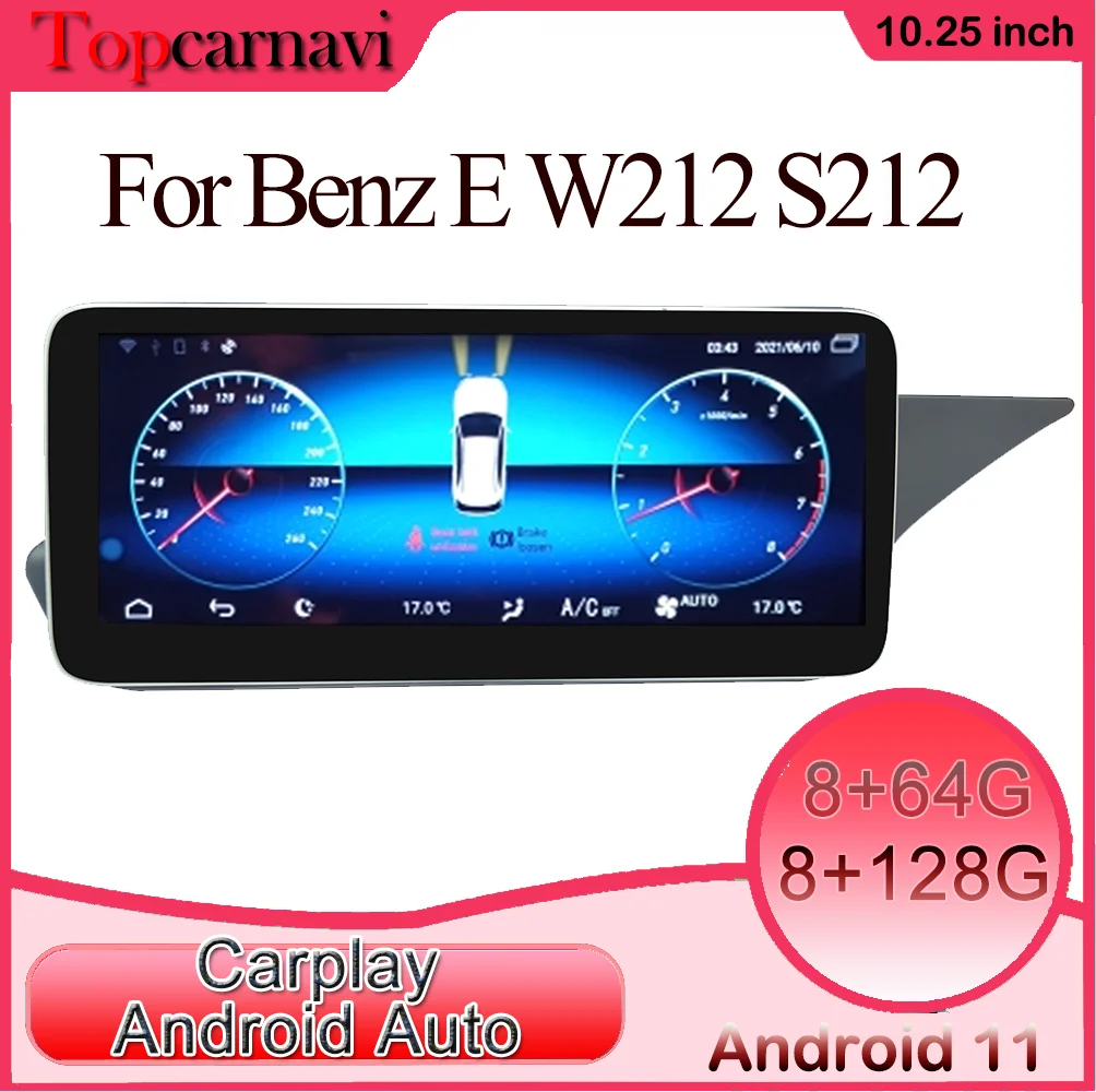 

Android 11 Car Multimedia DVD Stereo With Screen Radio Player GPS Navigator Carplay for Mercedes Benz E W212 RHD 2009-2017）