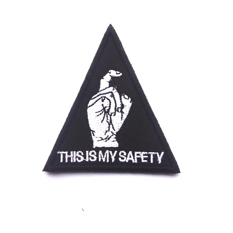 THIS IS MY SAFETY PATCH Gold finger Sir BLACK HAWK DOWN ARMY BADGE SWAT BRAND FASTENER insurance PATCH For Backpack Jacket view 3