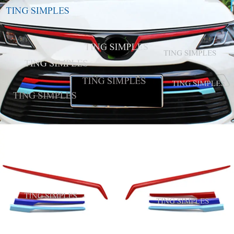 ABS chrome Car Head Grille Fence Decoration strip Cover Trim Sticker styling For Toyota Corolla Sedan 2019 2020 2021 Accessories