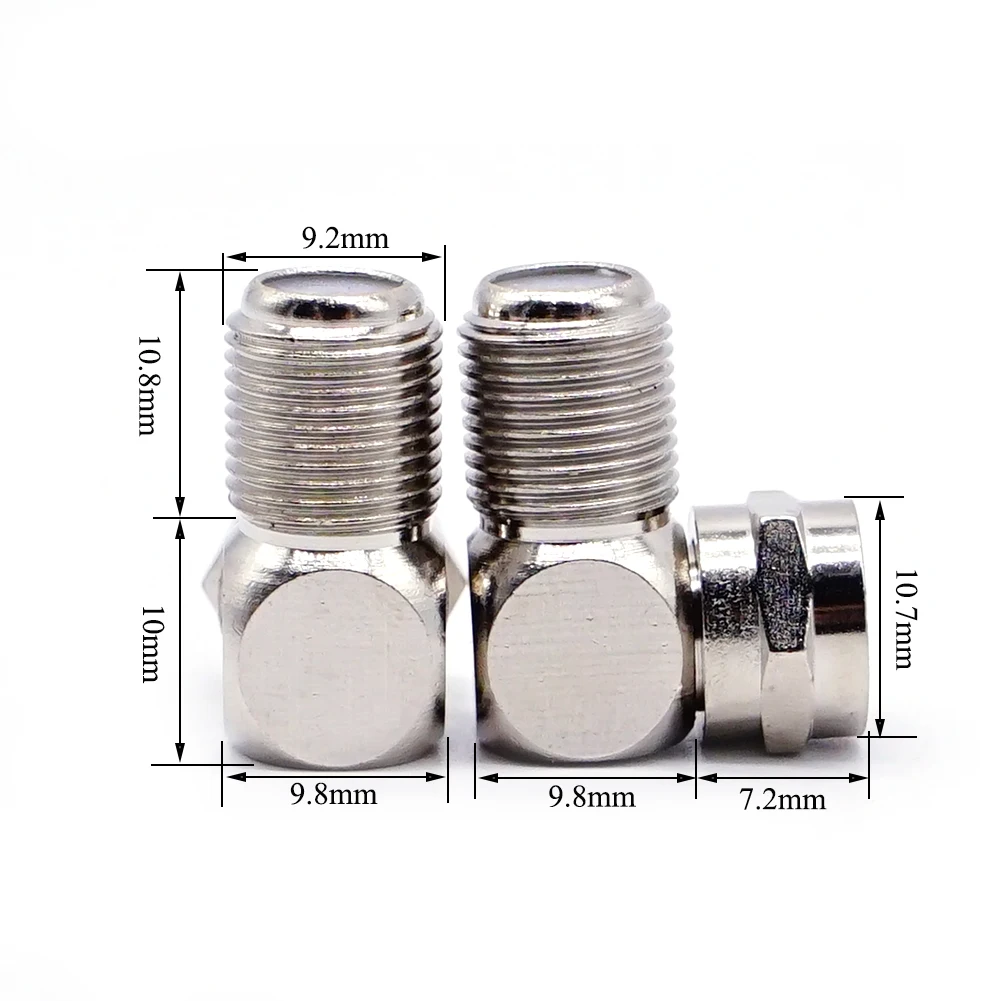 2pcs Right Angle 90 Degree Coaxial Connector Waterproof Connection F Male To F Female Adapter Connector RG6 RG5 New Sale