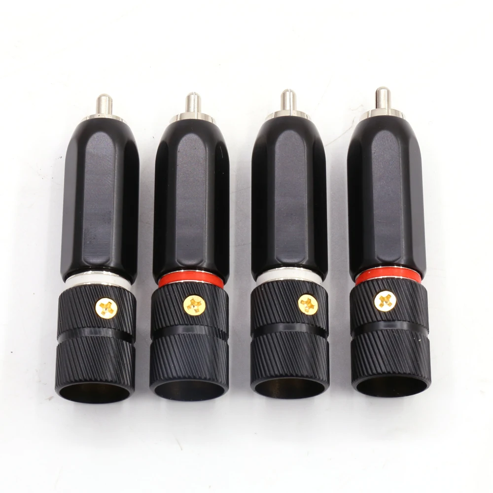 Konektor Steker RCA HIFI Colokan Speaker Berlapis Emas Konektor RCA, Adaptor RCA Tipe Solder untuk Audio Phono, Speaker