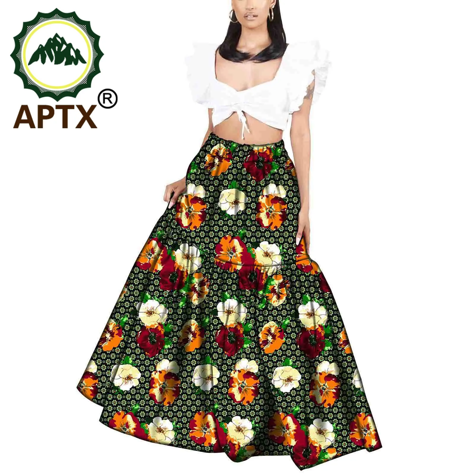 

2021 African Clothing For Women Ankara Style Long Skirt Batik Pure Cotton Floor Length African Retro Colorful Loungewear Female